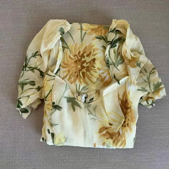 Reformation Gloria Midi Dress Size 2 Honeyglow Yellow Floral - Picture 5 of 13